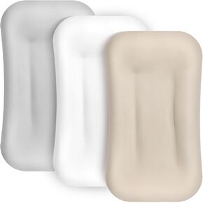 3 Pcs Muslin Baby Lounger Cover Organic Cotton Infant Snuggle Me Cover for Newborn Boy and Girl (Beige, Grey, White,Solid Color)