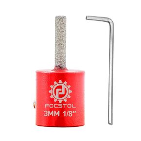 Stained Glass Diamond Grinder Bit Head Tools - 4pcs 1 3/4 1/4 1/8 Inch Brass Core Stained Glass Grinder Bit and Supplies for Stained Glass