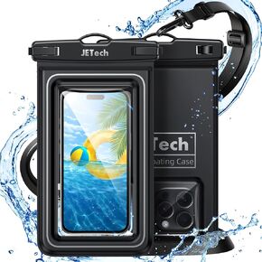 JETech Floating Waterproof Phone Pouch, Water Proof Case for iPhone 15 14 13 12 Pro Max Plus, Samsung Galaxy S24 S23 S22 Ultra and Others up to 7 Inch, IPX8 Dry Bag with Lanyard, 2 Pack
