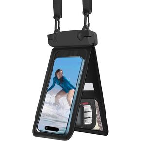 Waterproof Phone Pouch, IPX8 Double Space Cell Phone Case for iPhone 15 14 13 Pro Max Plus Samsung Galaxy S23 S22 Ultra, Detachable Lanyard, Cruise Ship Essentials(Light Green)