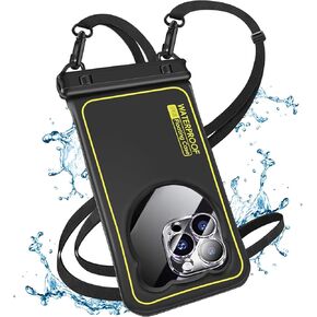 IP68 Waterproof Phone Pouch Up to 6.8", Floating Waterproof Phone Case for iPhone 15 14 13 Pro Max, Galaxy S24 S23 S22 Ultra, Cellphone Dry Bag Cruise Beach Essential, Black