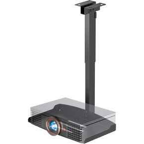 PUTORSEN Adjustable Projector Ceiling Mount,Universal Projector Shelf for Ceiling and Wall, Holds up to 22lbs，No Hole Installation, Hidden Cable Routing, Black