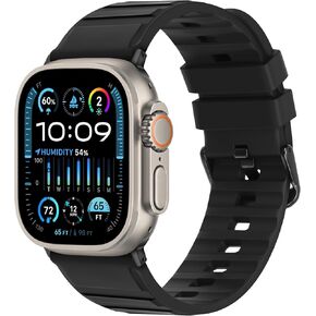 Tasikar Bands Compatible with Apple Watch Band 49mm 45mm 44mm 42mm Men Women Soft Silicone Breathable Replacement Bands Compatible with Apple Watch Ultra SE Series 9 8 7 6 5 4 3 2 1,Or-Bk