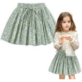 Curipeer Toddler Girls Short Ruffle High Waisted Floral Pleated Skirts 18M-8T