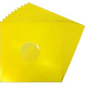 (10) 12" Colored Vinyl Record Jackets with Center Hole - Yellow - 12JWYEHH