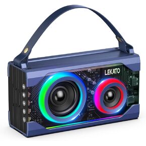 LEKATO Bluetooth Speaker Portable, Transparent Wireless Speakers with Rich Bass, 25W HD Stereo Sound, 12H+ Playtime, Loud Speaker Mixed RGB Light, Waterproof Speaker Gifts for Home Party Outdoor