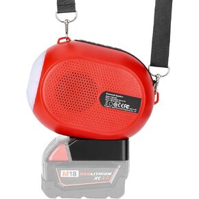 YEX-BUR مكبر صوت بلوتوث لميلووكي m18 18 فولت بطارية محمولة مع ضوء، USB-A/C شحن مزدوج مكبرات صوت ستيريو لمواقع العمل وحفلات التخييم (بدون بطارية) in Kuwait