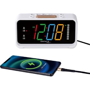 Alarm Clock Radio, 2 Alarms Jumbo LED Display Plug in Digital FM Clock Radio with USB Charging Port, Days Display, Adjustable Volume & Dimmer, Nightlight, Snooze for Deep Sleepers kids