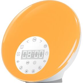 Sunrise Alarm Clock Wake Up Light for Kids, Adults, Heavy Sleepers, Bedroom, Sunrise Simulation, Dual Alarms, White Noise, Snooze, Sleep Aid with 26 Sleep Sounds, 8 Colors Night light, Sleep Timer