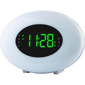 HANNLOMAX HX-162CR AM/FM PLL Radio with Alarm Clock, RGB Mood Light (7 Colors) and Dynamic Mode, 1" LED display with dimmer function, AC Operation only (Purple)