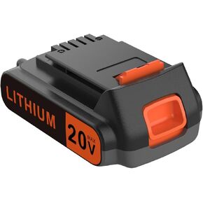 20 Volt MAX 2.0AH Lithium-Ion Battery Replacement for Black+Decker 20V Battery，Compatible with All Power 20V Black and Decker Power+ Tools