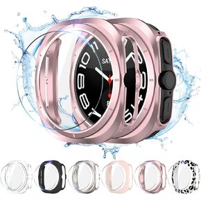 [6+6 Pack] for Samsung Galaxy Watch 7 40mm Screen Protector Case, Scratch Resistant Anti-Fog Tempered Glass Film and Hard PC Protective Bumper Compatible with Galaxy Watch 7 40mm Accessories