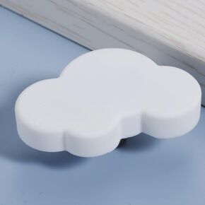 Mgoodoo Cloud Cartoon Kids Room Knob, 4.5cm Cute White Dresser Handles Soft Rubber Decor Pull for Door Wardrobe Toy Organizer Box Bookcase Bedroom Single Hole