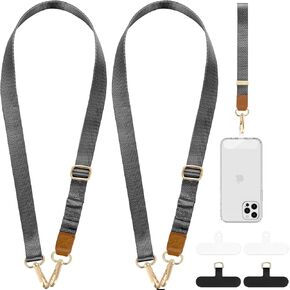 OUTXE 2× Crossbody Phone Lanyard, 1× Wrist Strap, 4× Tab- Anti Theft Universal Neck Phone Lanyard, Compatible with Most Phone