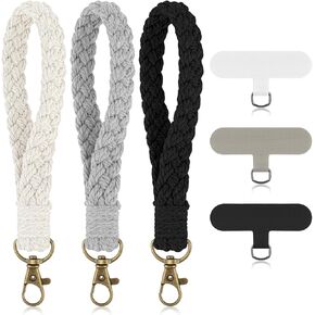 Phone Wrist Strap, 3 Pcs Cell Phone Lanyard with Tether Tab Keychain Wristlet Charm Anti-Loss Phone Chain for Women Men