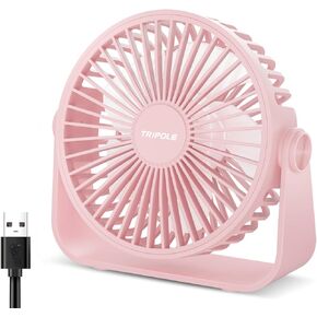 TriPole USB Desk Fan 4.5 Inches Portable Mini Fan Powerful 3 Speeds Wind Personal Desktop Fan with 360° Head Rotation for Home Office Car Indoor Outdoor Black