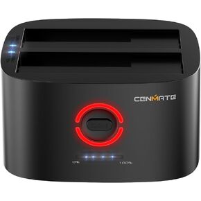 Dual Bay Hard Drive Docking Station with Offline Clone, USB A/C 3.0 to SATA, Hard Drive Reader for 2.5/3.5 Inch HDD/SSD(Supports 18TB*2, Up to 6Gbps Under UASP)