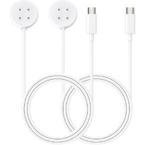 [2-Pack] Charger Compatible with Google Fitbit Ace LTE, White Type-C Magnetic Charging Cable - 3.16ft