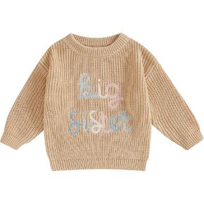 Thorn Tree Baby Girls Sweater Crewneck Long Sleeve Pullover Sweatshirt Sister Matching Fall Winter Clothes Top