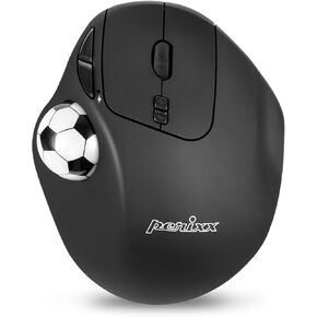 Perixx PERIMICE-717BAB Wireless Trackball Mouse - Build-in 1.34 inches Trackball - 2 DPI Switch - Unique Sports Baseball Design Edition