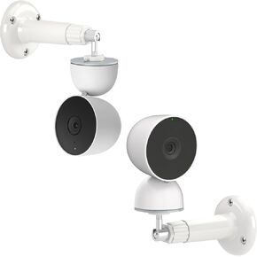 2Pack Adjustable Wall Mount Bracket for Google Indoor Nest Security Cam (Wired) - 2nd Generation, 360 Swivel+90 Tilt Better View Angle for Google Camera