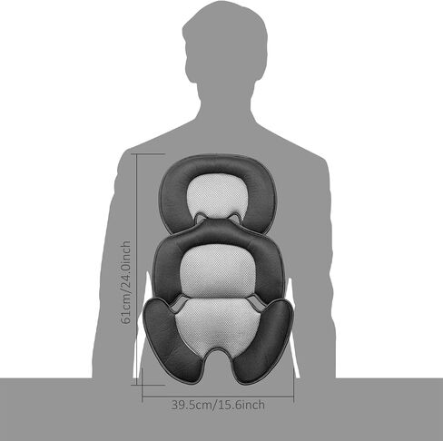 Newborn Baby Support Cushion Infant Insert 3D Mesh Breathable Liner Compatible with Stroller, Car seat, High Chair Etc (Black) in Saudi Arabia