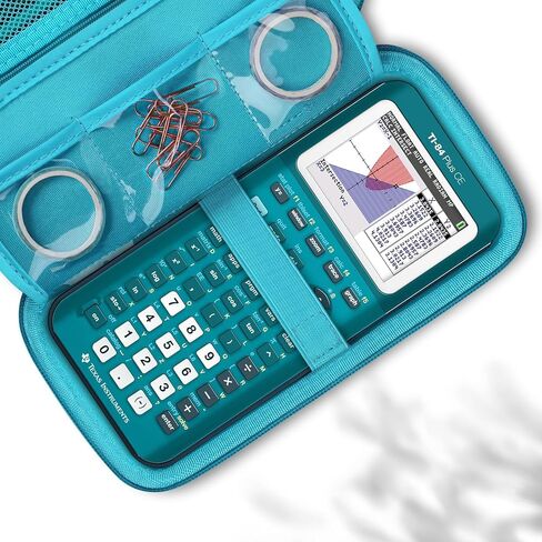 Graphing Calculator Case for Texas Instruments TI-84 Plus CE/TI-84 Plus/TI-83 Plus CE Color Calculators, Durable Travel Storage Carrying Box Holder Protective Bag for Cables, Pens, Teal in Kuwait