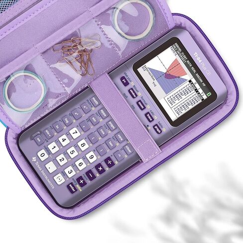 حافظة آلة حاسبة رسومية لآلات تكساس إنسترومنتس TI-84 Plus CE/TI-84 Plus/TI-83 Plus CE الملونة، حامل صندوق حمل متين للسفر وحقيبة واقية للكابلات والأقلام والأزرق المخضر in Kuwait
