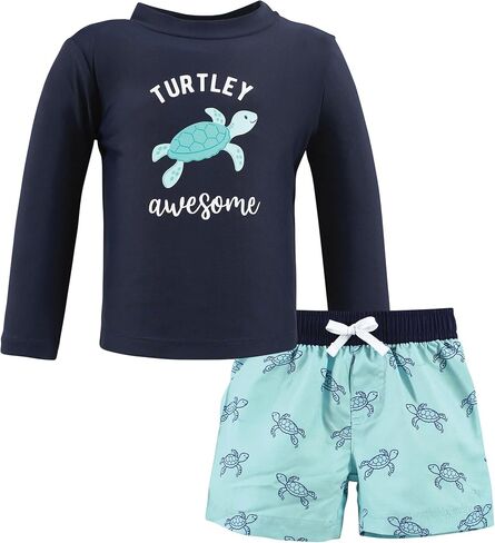 Hudson Baby Unisex Baby Swim Rashguard Set, Sea Turtle, 5T in Saudi Arabia