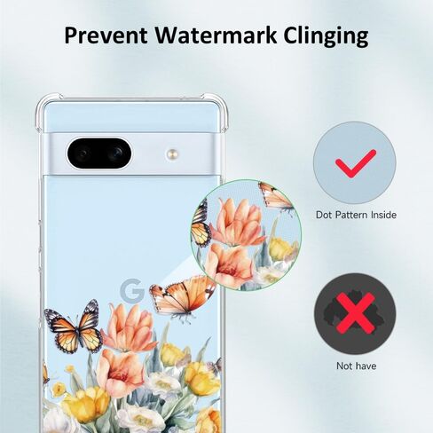 YEPO for Google Pixel 7A Case Clear Flower, Shockproof TPU Protective Bumper Fashion Design Cell Phone Cases Cover for Google Pixel 7A in Kuwait