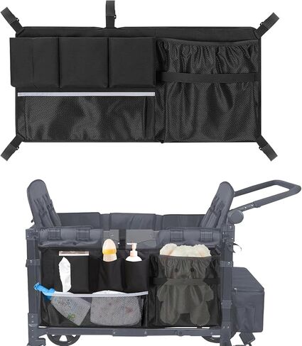 Universal Stroller Wagon Cargo Net and Wagon Accessories Organizer Compatible with WONDERFOLD W-Series Models, Large Storage Capacity Sorting Pockets for Stroller Wagon, Dry Wet Separation in Saudi Arabia