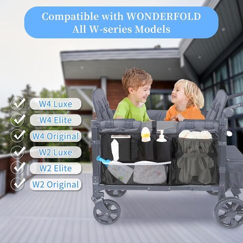 Universal Stroller Wagon Cargo Net and Wagon Accessories Organizer Compatible with WONDERFOLD W-Series Models, Large Storage Capacity Sorting Pockets for Stroller Wagon, Dry Wet Separation in Saudi Arabia