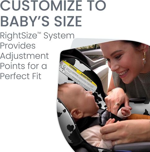 Britax Willow SC Infant Car Seat, Rear-Facing Car Seat with Alpine Base, ClickTight Technology, RightSize System, Cowmooflage in Saudi Arabia
