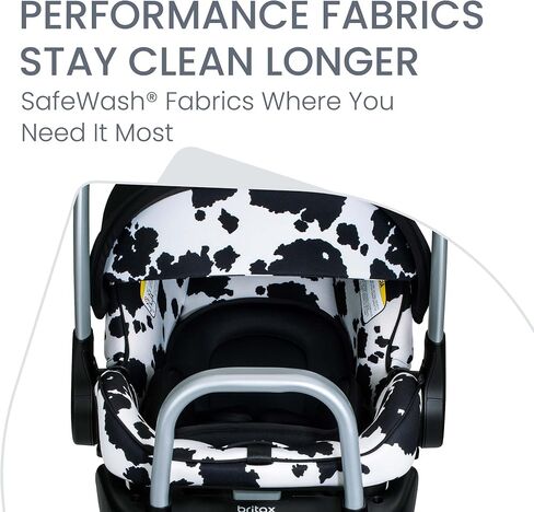 Britax Willow SC Infant Car Seat, Rear-Facing Car Seat with Alpine Base, ClickTight Technology, RightSize System, Cowmooflage in Saudi Arabia