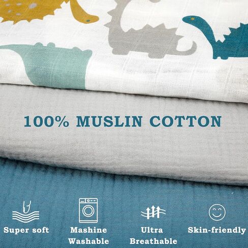 3 Pcs Muslin Baby Lounger Cover Organic Cotton Infant Snuggle Me Cover for Newborn Boy and Girl (Beige, Grey, White,Solid Color) in Kuwait