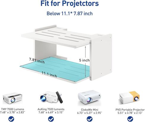 حامل جهاز عرض صغير أبيض بطابقين، رف جهاز العرض/صندوق الكابل، حامل على الحائط/جهاز التوجيه على الحائط، حامل جهاز العرض على الحائط عائم، رف جهاز العرض على الحائط، ملحقات حامل حامل جهاز العرض in Kuwait