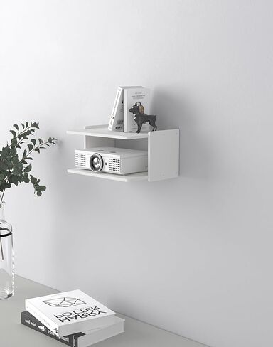 حامل جهاز عرض صغير أبيض بطابقين، رف جهاز العرض/صندوق الكابل، حامل على الحائط/جهاز التوجيه على الحائط، حامل جهاز العرض على الحائط عائم، رف جهاز العرض على الحائط، ملحقات حامل حامل جهاز العرض in Kuwait