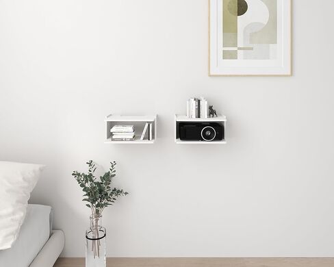 حامل جهاز عرض صغير أبيض بطابقين، رف جهاز العرض/صندوق الكابل، حامل على الحائط/جهاز التوجيه على الحائط، حامل جهاز العرض على الحائط عائم، رف جهاز العرض على الحائط، ملحقات حامل حامل جهاز العرض in Kuwait