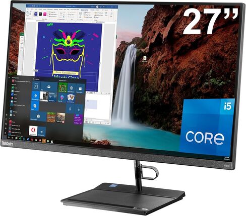 Lenovo ThinkCentre Neo 30a All-in-One 27" IPS FHD Computer, Intel i5-12450H, 32GB RAM, 1TB NVMe SSD, WiFi, Bluetooth, Webcam, DVDRW, Windows 11 Pro, Black, Gen 3 AIO Desktop in Saudi Arabia