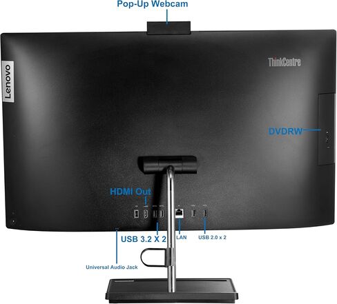 Lenovo ThinkCentre Neo 30a All-in-One 27" IPS FHD Computer, Intel i5-12450H, 32GB RAM, 1TB NVMe SSD, WiFi, Bluetooth, Webcam, DVDRW, Windows 11 Pro, Black, Gen 3 AIO Desktop in Saudi Arabia