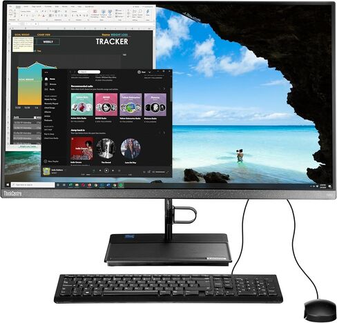 Lenovo ThinkCentre Neo 30a All-in-One 27" IPS FHD Computer, Intel i5-12450H, 32GB RAM, 1TB NVMe SSD, WiFi, Bluetooth, Webcam, DVDRW, Windows 11 Pro, Black, Gen 3 AIO Desktop in Saudi Arabia