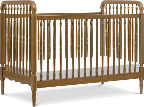 Namesake Liberty 3-in-1 Convertible Spindle Crib, Natural Walnut | GREENGUARD Gold & FSC Certified, Converts to Toddler Bed & Daybed, 4 Adjustable Heights, Toddler Conversion Kit Included in Saudi Arabia