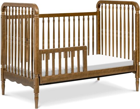 Namesake Liberty 3-in-1 Convertible Spindle Crib, Natural Walnut | GREENGUARD Gold & FSC Certified, Converts to Toddler Bed & Daybed, 4 Adjustable Heights, Toddler Conversion Kit Included in Saudi Arabia