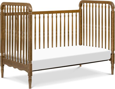 Namesake Liberty 3-in-1 Convertible Spindle Crib, Natural Walnut | GREENGUARD Gold & FSC Certified, Converts to Toddler Bed & Daybed, 4 Adjustable Heights, Toddler Conversion Kit Included in Saudi Arabia