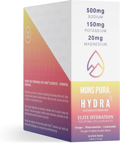 Mons Pura Hydra Grape Electrolyte Drink Mix - 30 Count in Saudi Arabia