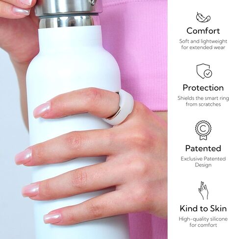 Rinfit Smart Ring Protector - SlimFit | Slim Flexible Silicone Cover, Comfortable Fit for Smart Rings, Ideal for Workouts, Gym & Active Lifestyles, Patented Design in Kuwait