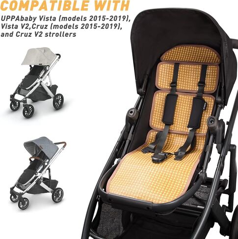 حشوة مقعد مريحة لـ UPPAbaby - بطانة حصيرة التبريد من الروطان، إكسسوار صيفي مثالي لعربات الأطفال UPPAbaby Vista (موديلات 2015-2019)، Vista V2، Cruz (موديلات 2015-2019)، وCruz V2 in Kuwait