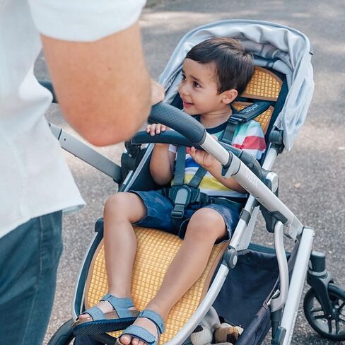 حشوة مقعد مريحة لـ UPPAbaby - بطانة حصيرة التبريد من الروطان، إكسسوار صيفي مثالي لعربات الأطفال UPPAbaby Vista (موديلات 2015-2019)، Vista V2، Cruz (موديلات 2015-2019)، وCruz V2 in Kuwait