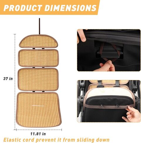 حشوة مقعد مريحة لـ UPPAbaby - بطانة حصيرة التبريد من الروطان، إكسسوار صيفي مثالي لعربات الأطفال UPPAbaby Vista (موديلات 2015-2019)، Vista V2، Cruz (موديلات 2015-2019)، وCruz V2 in Kuwait