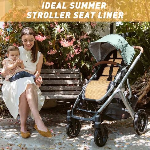 حشوة مقعد مريحة لـ UPPAbaby - بطانة حصيرة التبريد من الروطان، إكسسوار صيفي مثالي لعربات الأطفال UPPAbaby Vista (موديلات 2015-2019)، Vista V2، Cruz (موديلات 2015-2019)، وCruz V2 in Kuwait